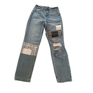 Hollister Ultra High-Rise Mom Jeans W24 L27 Vintage Stretch Denim With Bandana P